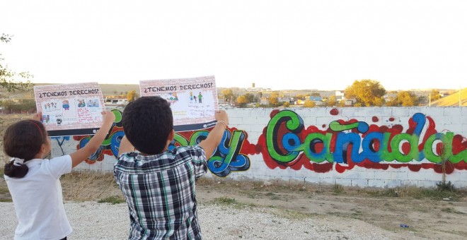 Aula infantil en la Cañada Real, de Madrid, gestionada por Caritas