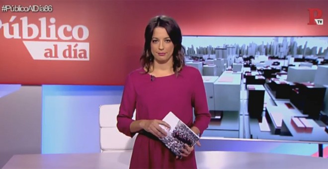 Elena Parreño durante el informativo Público al día de este 9 de mayo.