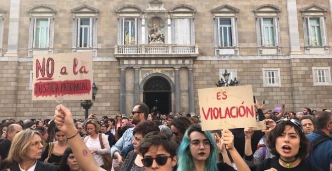 Protesta en Barcelona contra la sentencia de 'La Manada'.