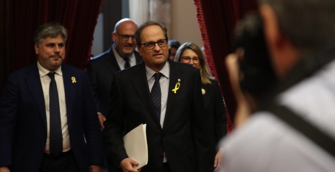 Quim Torra, arribant a l'hemicicle del Parlament en la seva sessió d'investidura | Parlament de Catalunya.