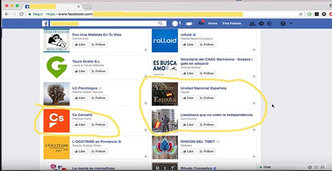 Grupos a los que sigue la secretaria judicial en FB.