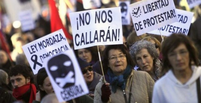 Manifestación contra la Ley Mordaza convocada por las Marchas por la Dignidad. EFE/Archivo