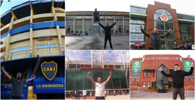 Koti, Gordo y Lucho han recorrido casi 400 estadios de diversas partes del mundo