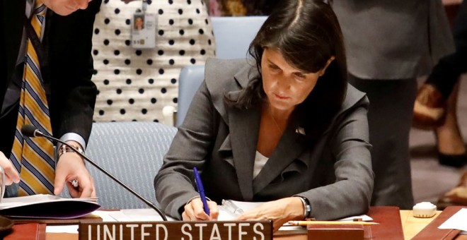 La embajadora de EEUU ante la ONU, Nikki Haley, hace unos días. REUTERS/Shannon Stapleton