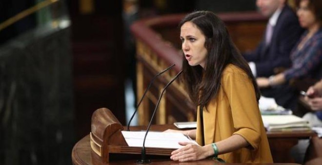 Ione Belarra interviene en el Congreso como portavoz de Podemos. / EFE