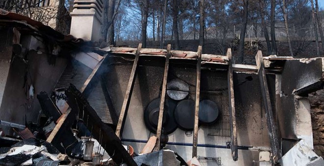 Urbanizaciones Montepino y Montesol afectadas por el incendio forestal de Llutxent, en Gandía. Greenpeace/Pedro Armestre