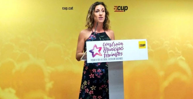 La portaveu de la CUP nacional, Laia Estrada, a la seu del partit. @cupnacional