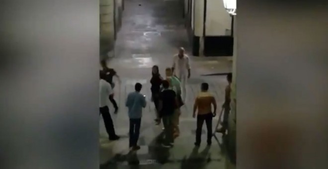 Pelea callejera en Ciutat Vella.