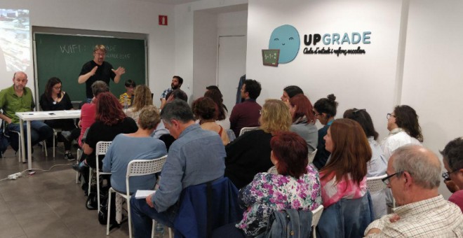 Primera reunió del Consell Ciutadà de Podem després de l'elecció de Xavier Domènech com a secretari general, al passat mes d'abril. / Podem Catalunya.