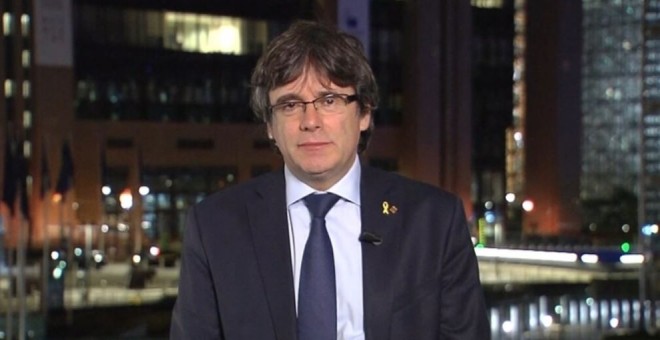 Carles Puigdemont entrevistat a Televisió de Catalunya en la vigília de la Diada / TVC