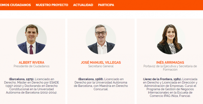 Página web de Ciudadanos