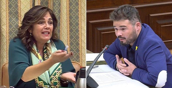 Beatriz Escudero, diputada del PP, y Gabriel Rufián, de ERC.