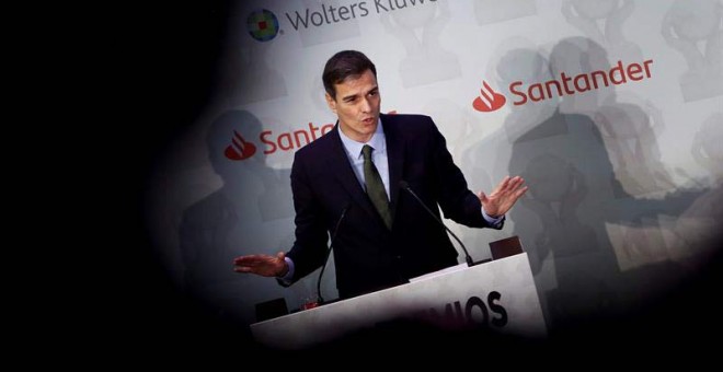 Pedro Sánchez, durante su intervención en la entrega de los V Premios Cepyme. (MARISCAL | EFE)