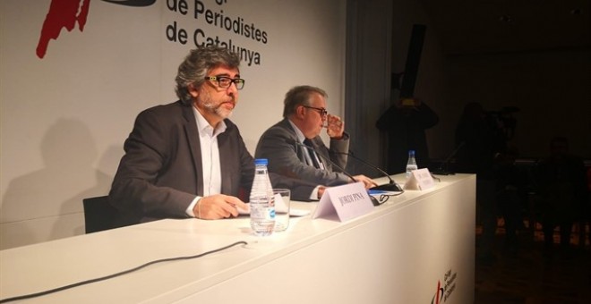 Jordi Pina i Jaume Padrós a la roda de premsa. EUROPA PRESS.