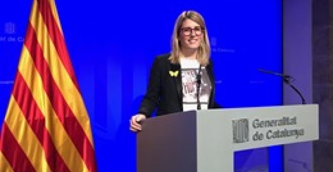 La consellera de Presidència, Els Artadi, en compareixença davant els mitjans després de la reunió del Consell Executiu de la Generalitat / Europa Press