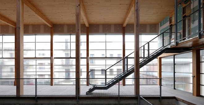 Interior de l'edifici de La Borda. LACOL