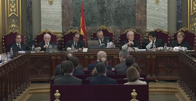 nterior de la sala del Tribunal Supremo durante el juicio al 'procés'