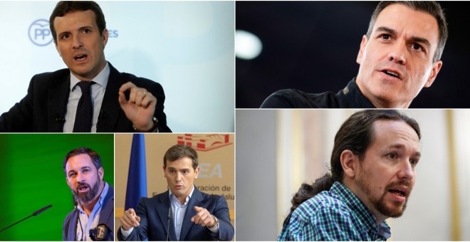 rivera, sánchez, casado, abascal, iglesias