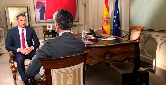 Pedro Sánchez, durante la entrevista