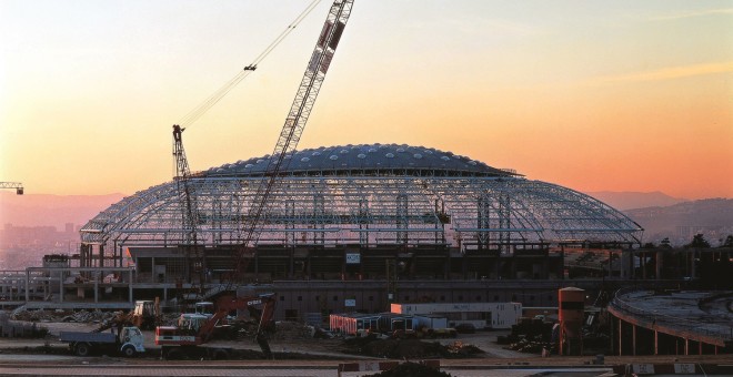 Fotografía facilitada por la Fundación Hyatt del Palau Sant Jordi (1990), diseñado por el arquitecto, urbanista y teórico japonés Arata Isozaki.- EFE