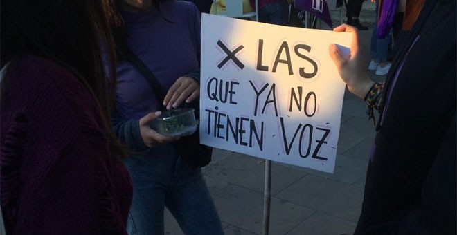 Protesta en Sevilla durante la huelga feminista. / RAÚL BOCANEGRA