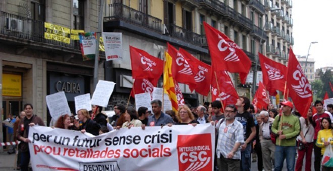 Una manifestación de la Intersindical-CSC