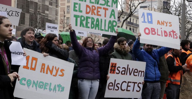 Protesta de treballadors del CET.