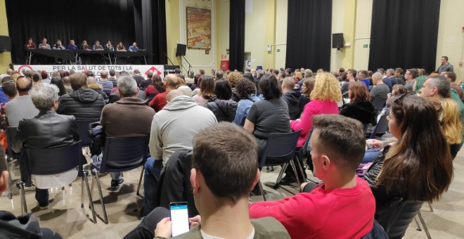 L'assemblea dels treballadors del Metro que ha convocat noves aturades per l'amiant. CGT METRO