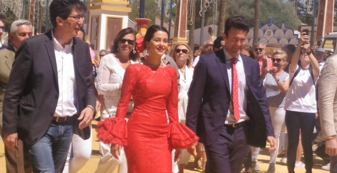 Inés Arrimadas en la Feria del Caballo de Jerez. EP