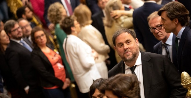 Oriol Junqueras (ERC), uno de los presos políticos del 1-O. Bernat Armangue / AFP