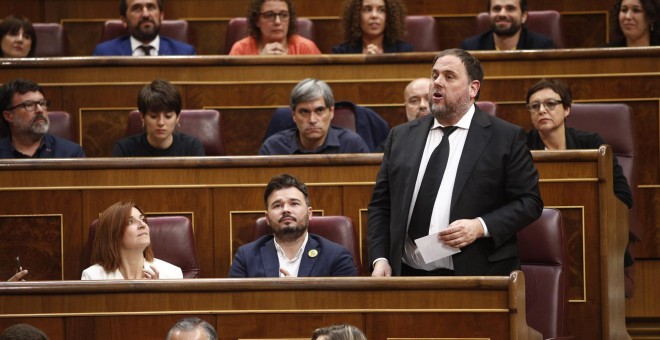 Oriol Junqueras durant la primera sessió del Congrés dels Diputats. Europa Press