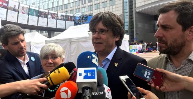 El expresidente de la Generalitat huido a Bélgica y cabeza de lista de JxCat al Parlamento Europeo, Carles Puigdemont. EFE