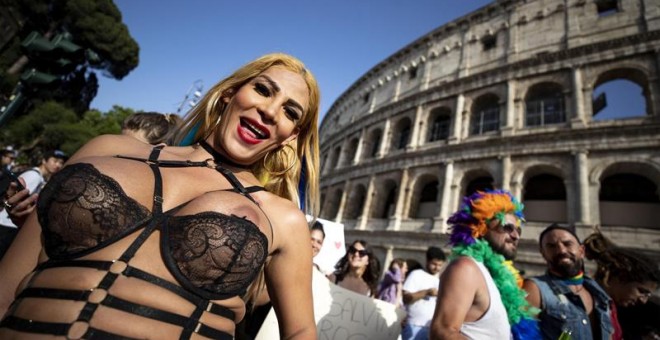 Marcha del 'Roma Pride' en Roma, Italia, 08 de junio 2019. (Italia, Roma) EFE/EPA/MASSIMO PERCOSSI