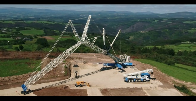 Construcción del parque eólico de Paradela