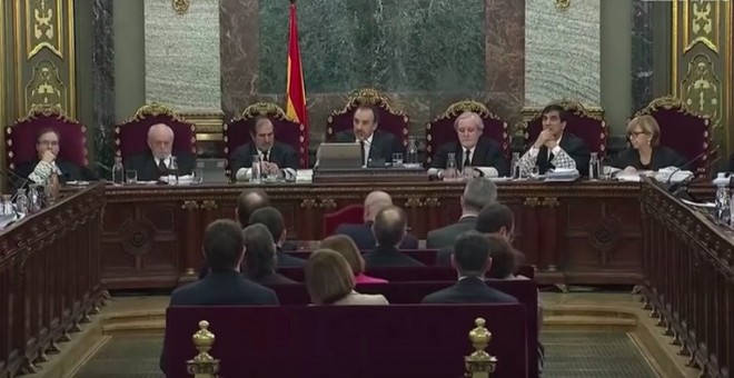 Una imagen de la sala del Supremo durante el juicio al procés.