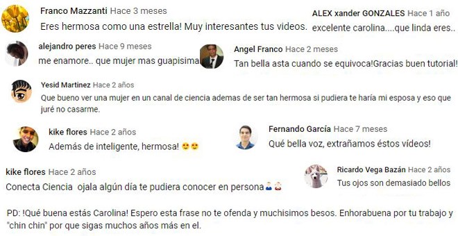 Comentarios sexistas disfrazados en halagos que reciben las youtubers.