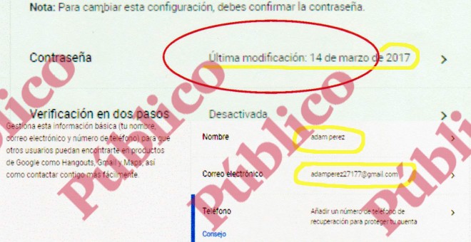 Fecha de la última modificación de la contraseña del 'buzón muerto' empleado por el CNI para comunicarse con el imán de Ripoll, Abdelbaki Es Satty.