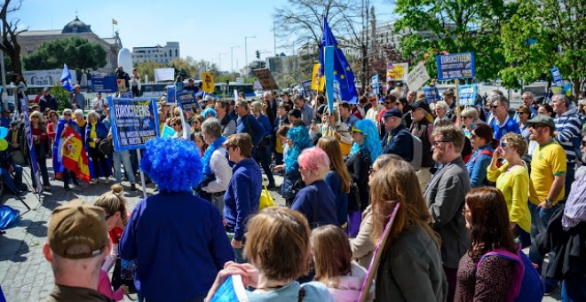 Manifestación contra el Brexit en Madrid el pasado 23 de marzo. / Eurocitizens