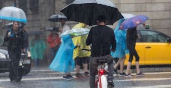 Imagen de las lluvias torrenciales en Barcelona.- EFE