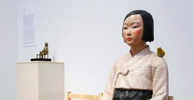 Detall de 'Statue of a girl of peace', dels artistes i activistes coreans Kim Eun-Sung i Kim Seo-Kyung. EF