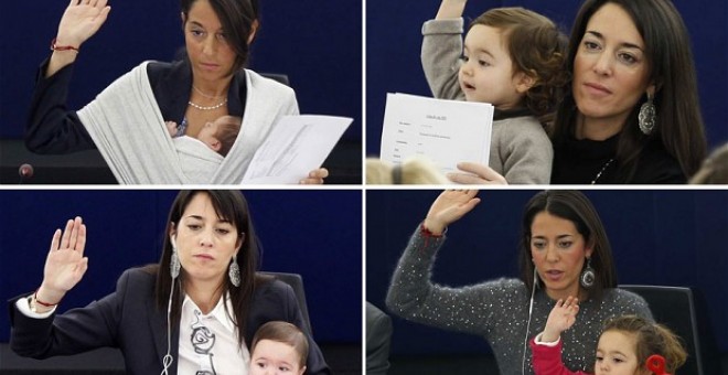 Collage de fotos de Licia Ronzulli con su hija. / REUTERS