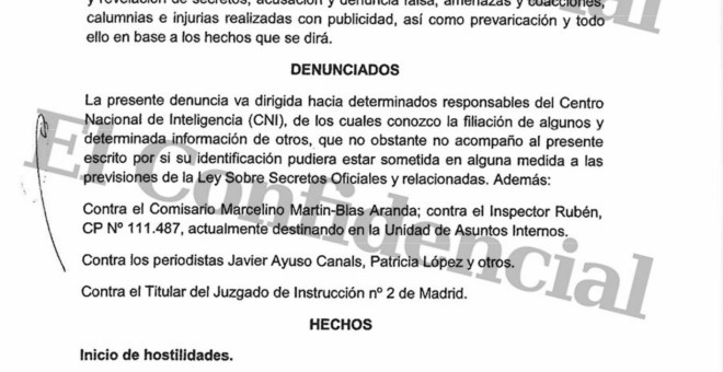 Querella de 2015 contra el CNI, Fiscalía Anticorrupción, el juez y los investigadores del Caso Nicolás, Javier Ayuso (EL PAÍS) y Patricia López (Público).