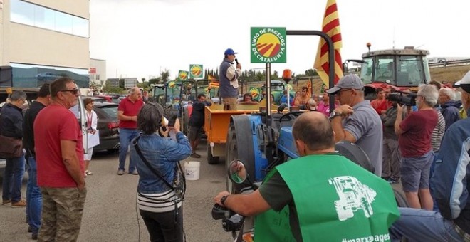 Protesta dels pagesos de l'avellana. Unió de Pagesos.