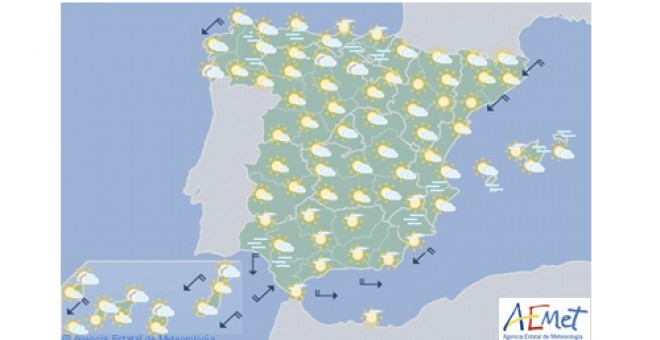 Previsión meteorológica del jueves 19 de septiembre. / AEMET