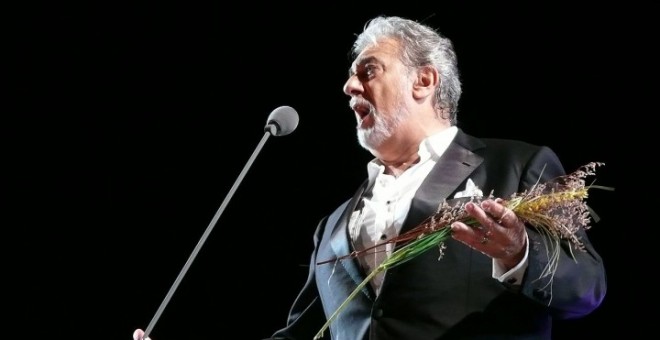 Plácido Domingo durante el concierto en Chichén Itzá.  WILLIAM