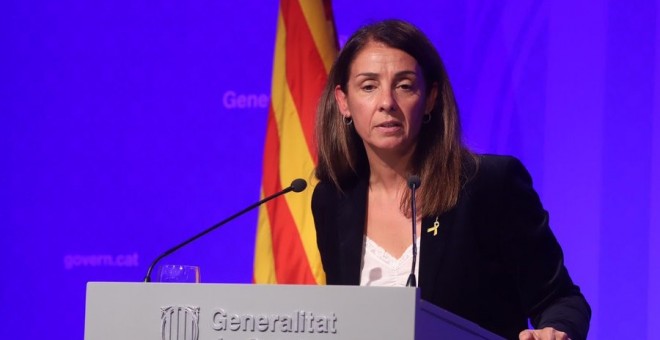 Meritxell Budó, consellera de Presidència, durant la seva compareixença després de la reunió del Govern. Generalitat de Catalunya