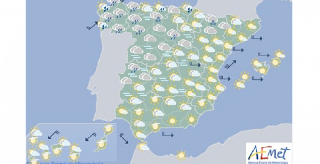 Previsión meteorológica para el jueves 28 de noviembre. / AEMET