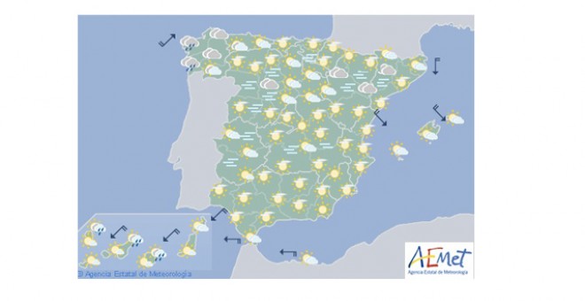 Previsión meteorológica para el miércoles 8 de enero. / AEMET