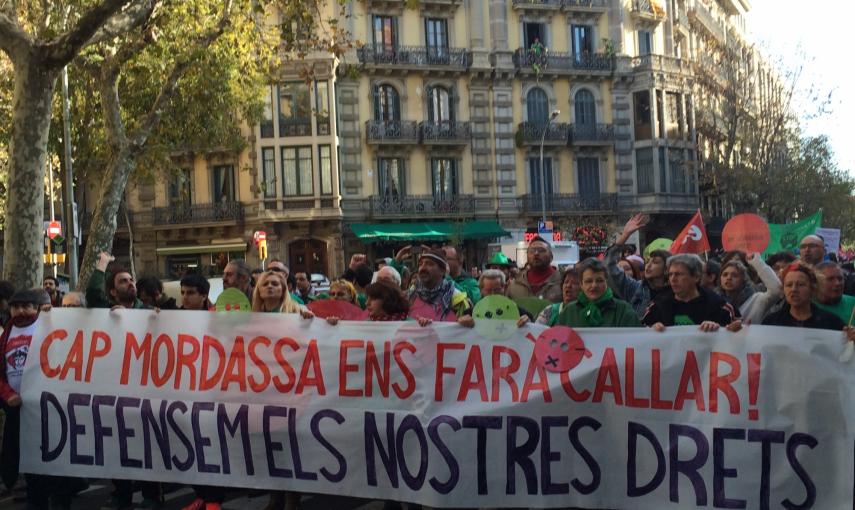 Manifestación convocada contra la llamada "ley mordaza"