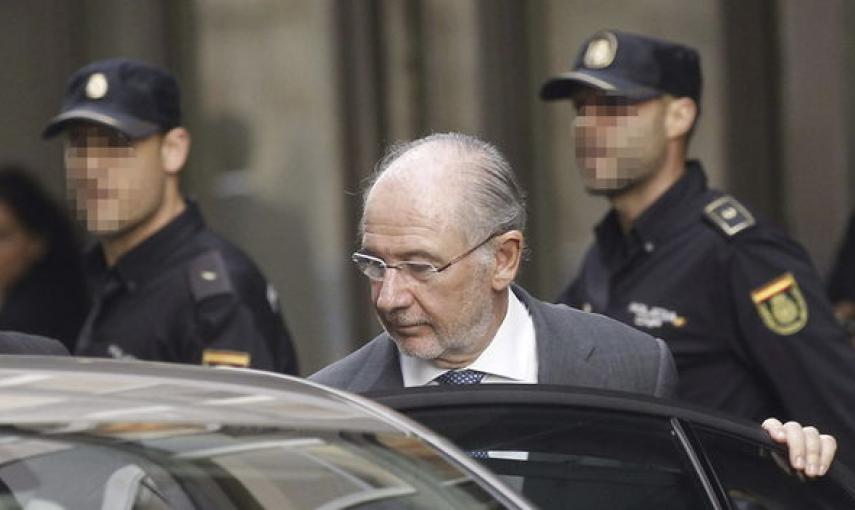 Rato, tras declarar ante el juez por el agujero de Bankia.